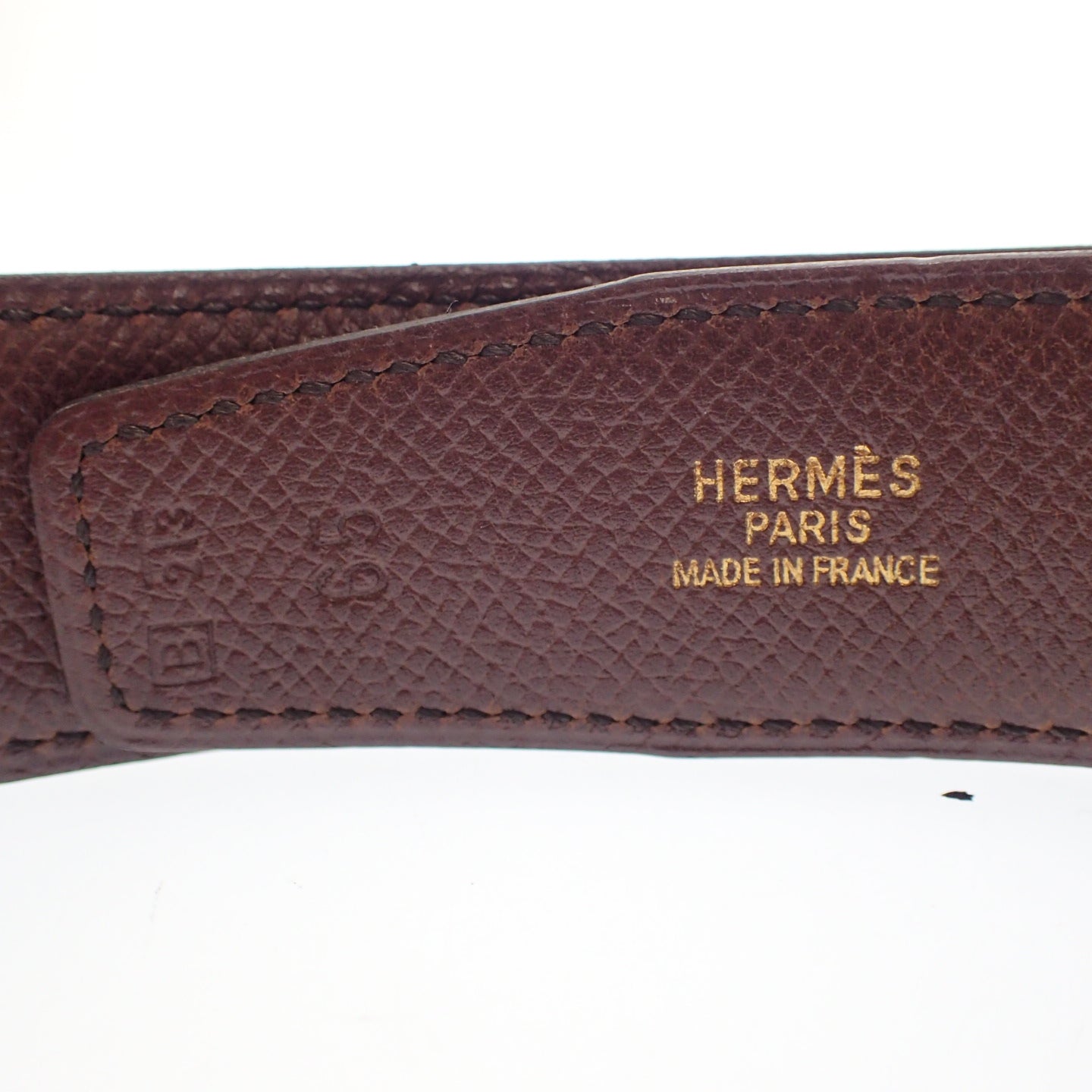 Hermes leather belt H metal fittings Gold metal fittings □B engraved HERMES [AFI10] [Used] 