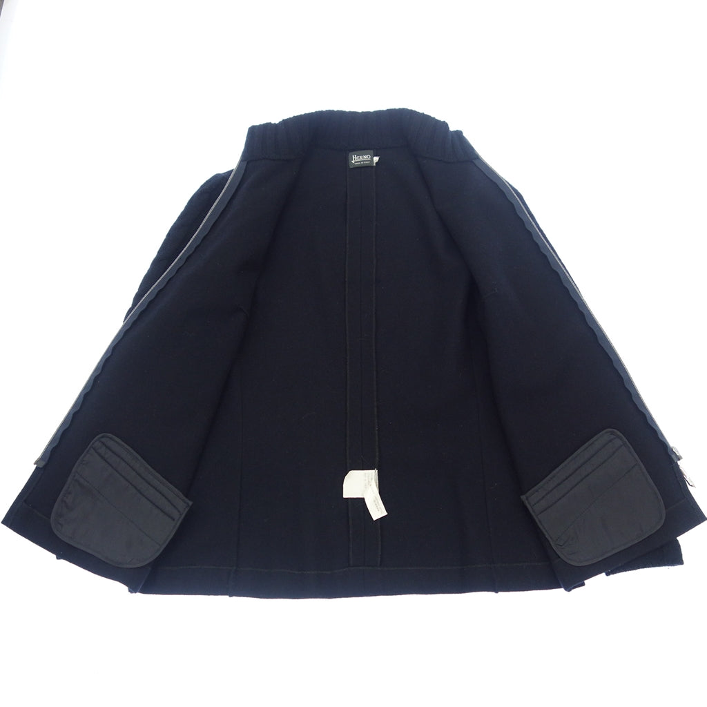 Good Condition◆Herno Zip Up Blouson Wool x Cashmere Women's Black 40 HERNO [AFB20] 