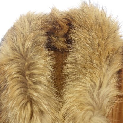 Used Marie Doris Leather Jacket Fox Fur Ladies Size M Brown Marie Doris [AFF24] 