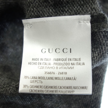 グッチ ニットセーター カシミヤ混 総柄 356076 メンズ グレー M GUCCI【AFB16】【中古】