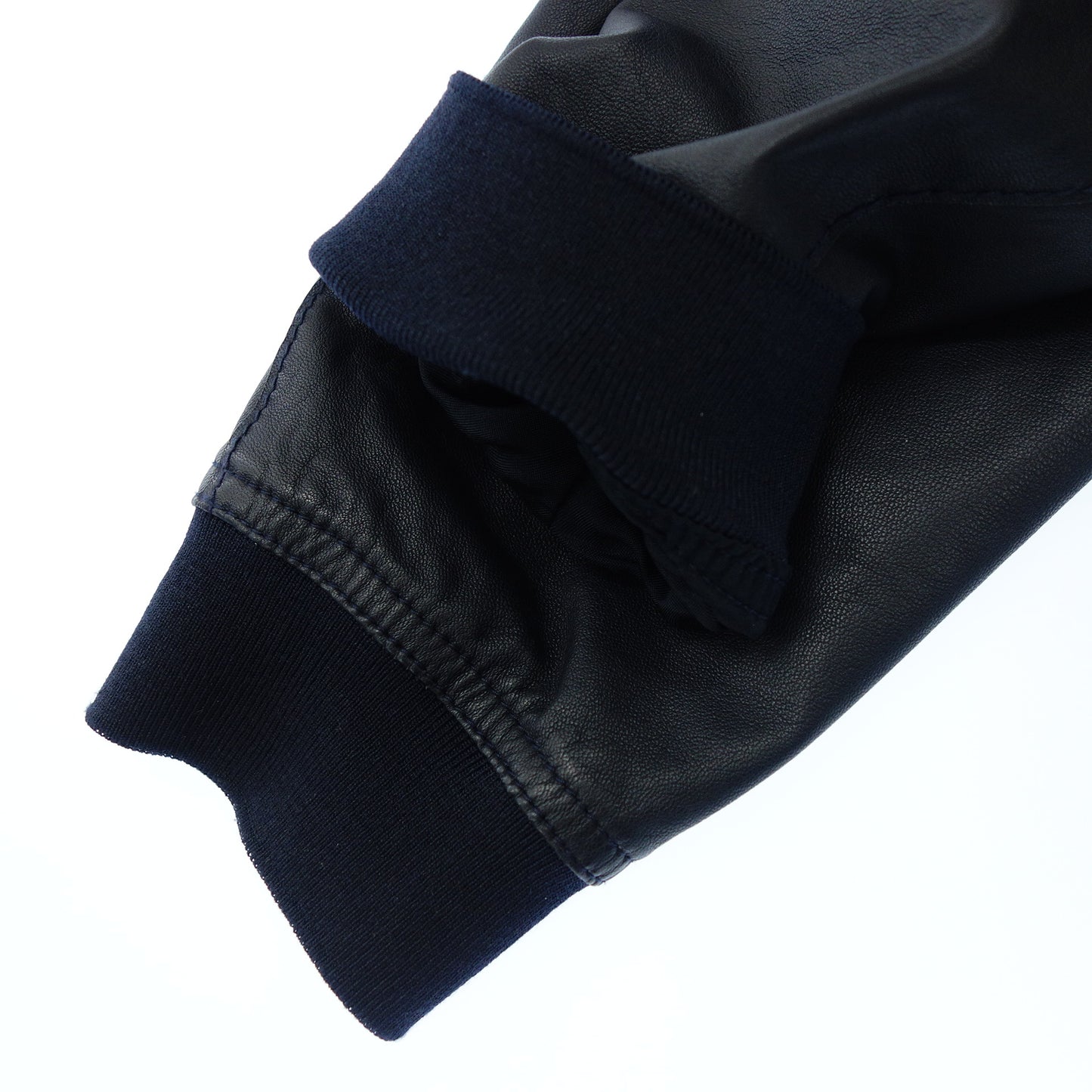Giorgio Armani Leather Jacket Lamb Leather Zip Up Dark Blue Men's 48 GIORGIO ARMANI [AFG1] [Used] 