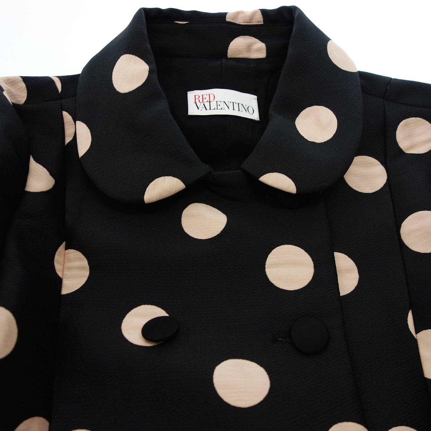 RED VALENTINO Coat Double Breasted Dot Women's Black Pink 40 RED VALENTINO [AFA18] [Used] 