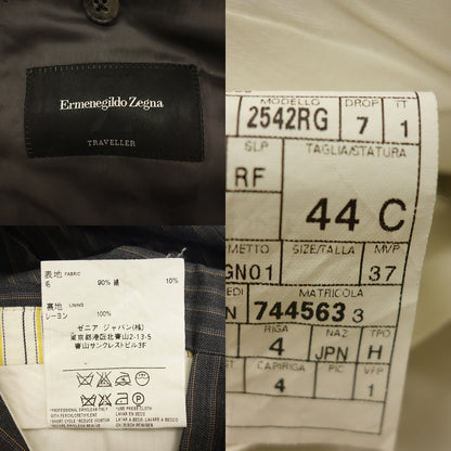 品相良好◆Ermenegildo Zegna 西装套装旅行者定制单条纹 3B 男式灰色 44 码 Ermenegildo Zegna [AFB7] 