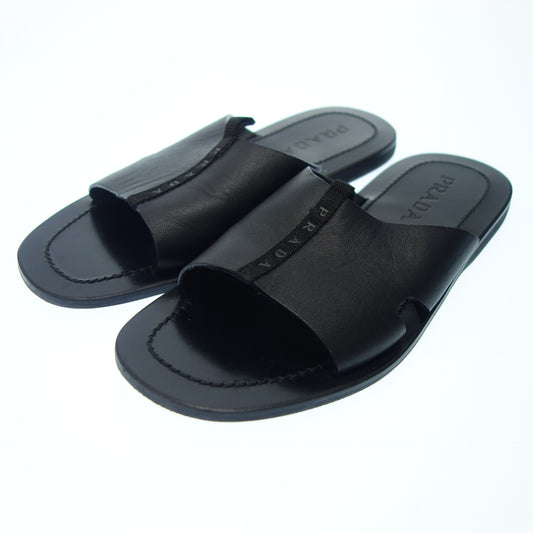 Prada leather sandals men's 8 black PRADA [AFC54] [Used] 
