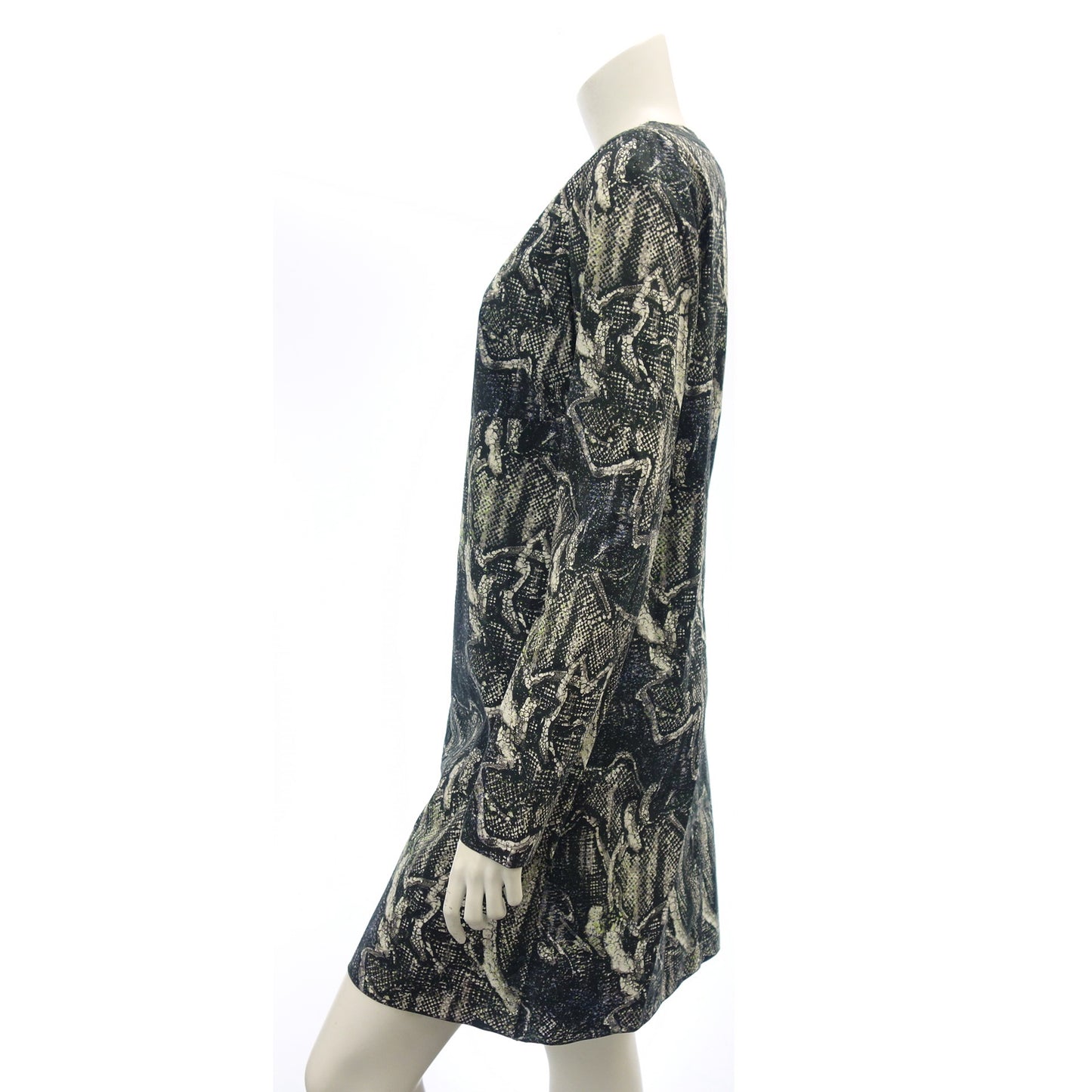 Good condition◆Marni cotton long sleeve dress all over pattern ladies size 40 black MARNI [AFB51] 