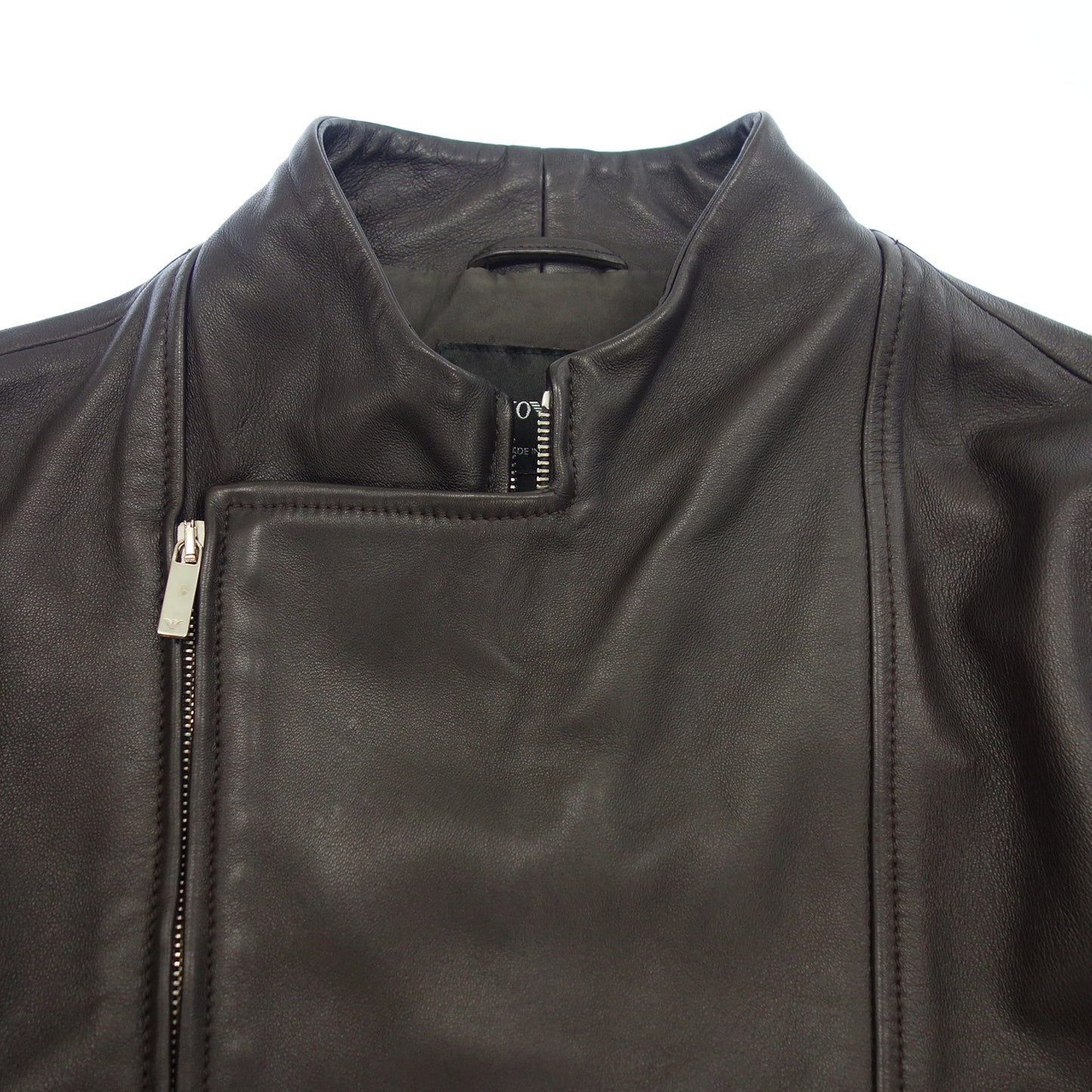 Good Condition ◆ Emporio Armani Riders Jacket Leather Men's Size 46 Black EMPORIO ARMANI [AFG1] 