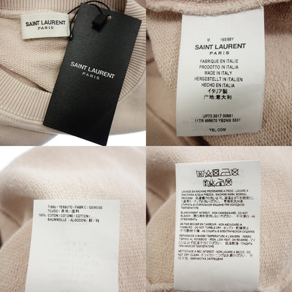 Saint Laurent Crewneck Sweatshirt Distressed 498670 Women's Baby Pink M SAINT LAURENT [AFB24] [Used] 