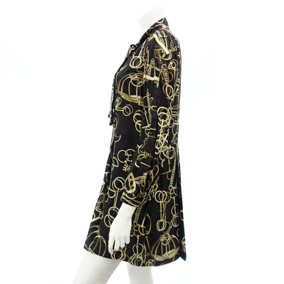 Gucci Silk Dress All Over Pattern 204027 40 Women's Black GUCCI [AFB35] [Used] 