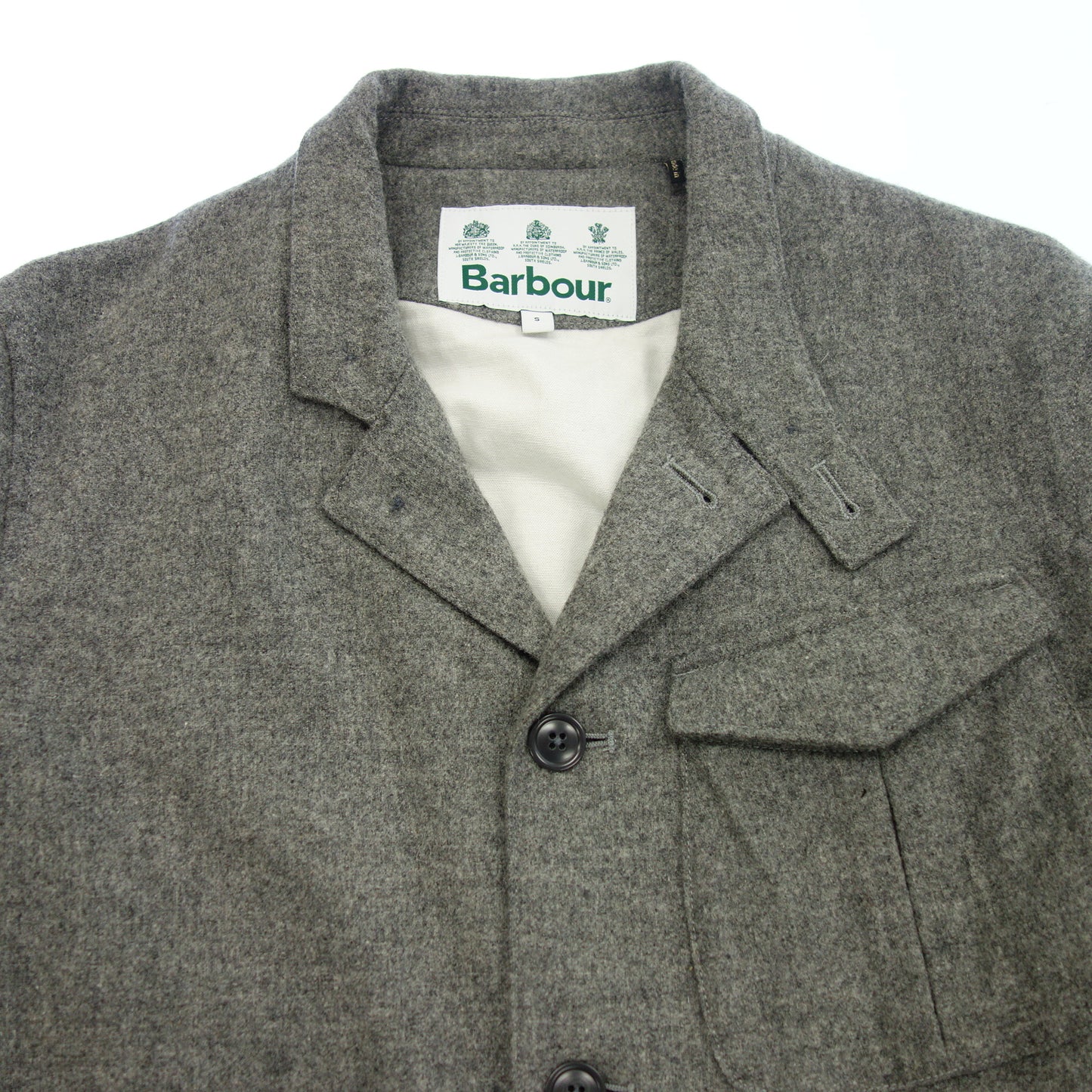 中古◆バブアー セットアップ トレント ブレザー スラックス ウール メンズ グレー S BARBOUR【AFB44】