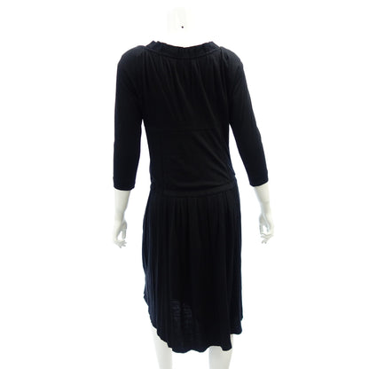 Good condition ◆Louis Vuitton Long Dress Wool x Silk RW072A Women's Black Size 36 LOUIS VUITTON [AFB23] 