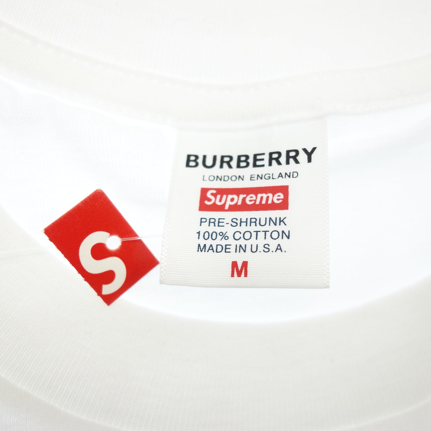 Supreme Burberry T 恤棉质男士 M 白色 Supreme Burberry [AFB43] [二手] 