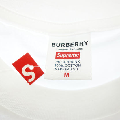 Supreme Burberry T-shirt Cotton Men's M White Supreme Burberry [AFB43] [Used] 
