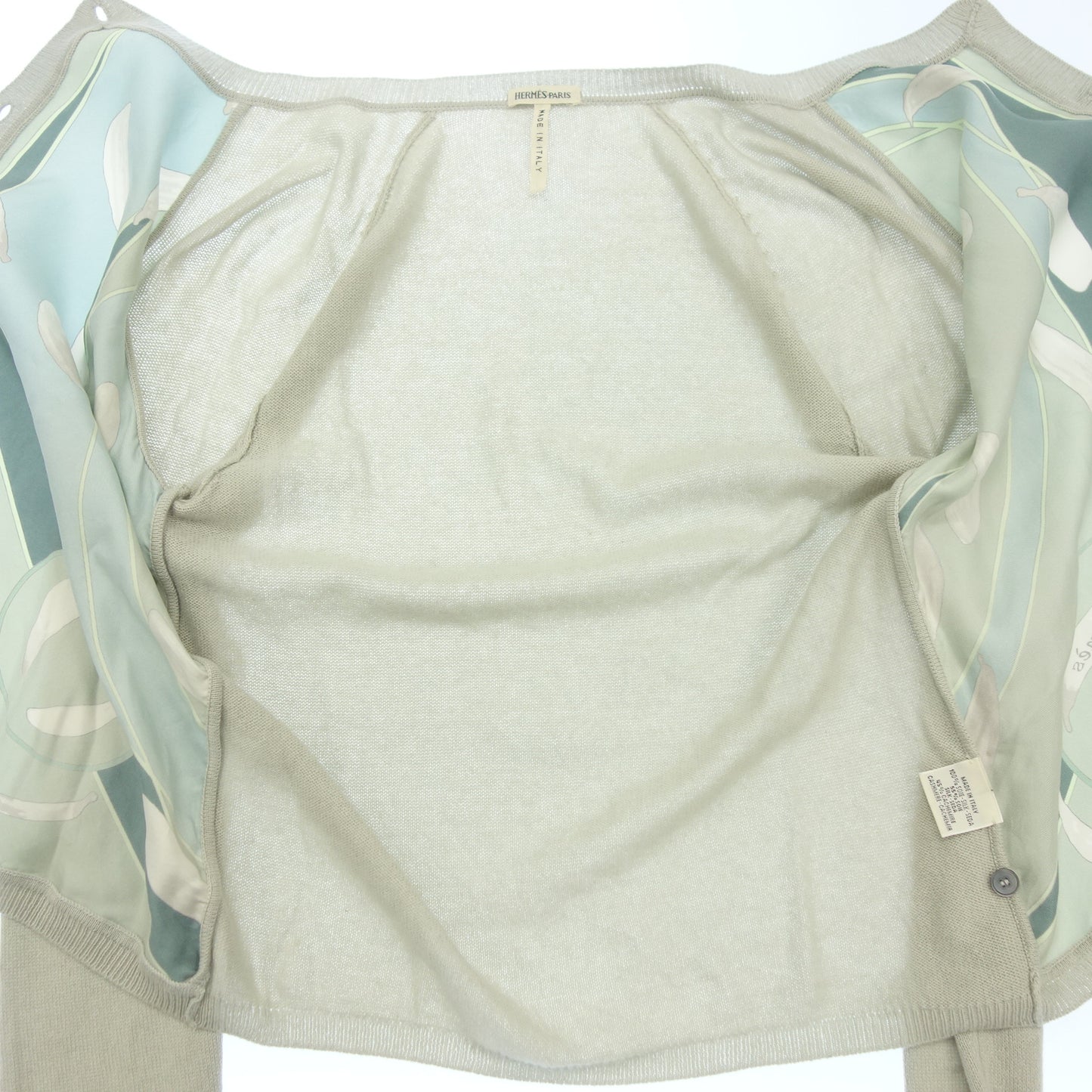 Used ◆Hermes Knit Ensemble Cardigan Silk Margiela Period Ladies SM Water x Gray HERMES [AFB35] 