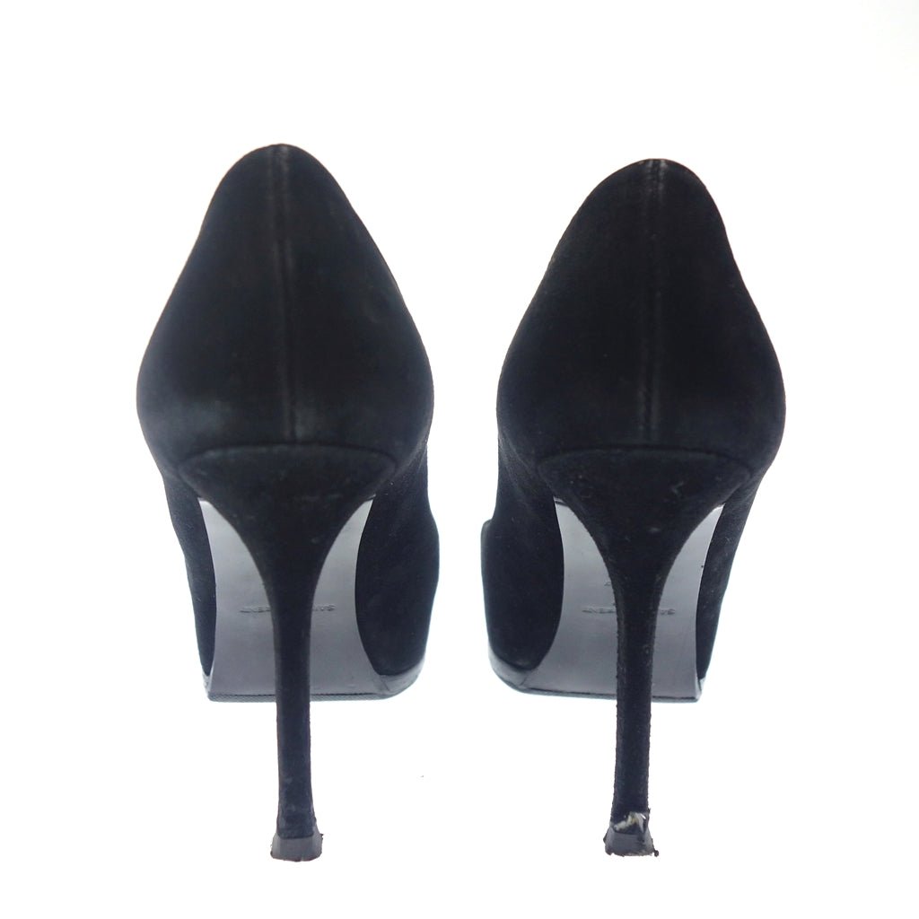 Used ◆ Yves Saint Laurent Patent Suede Leather Heel Pumps Women's 35 Black Yves Saint Laurent [AFC1] 