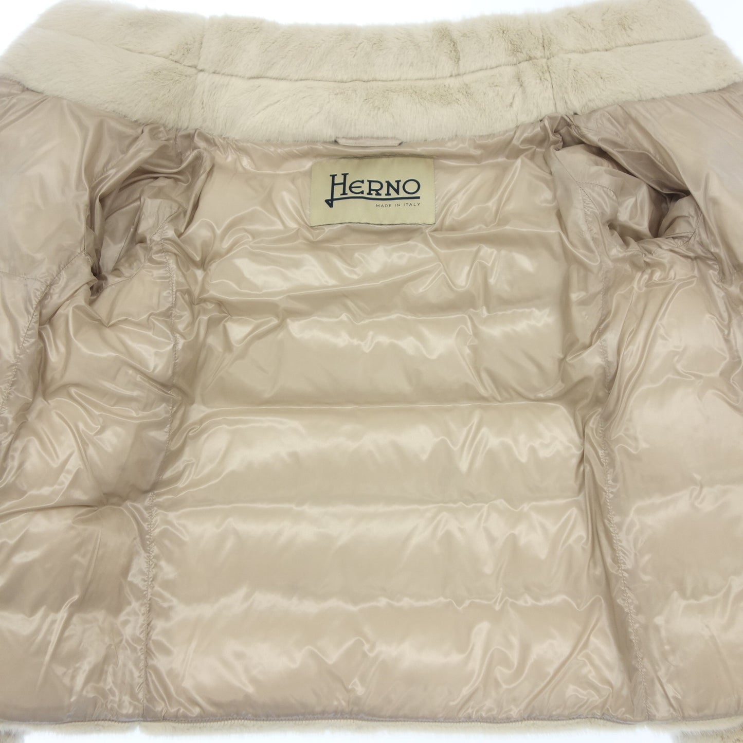 HERNO Down Jacket Ladies PI1166D Eco Fur Ladies 38 White HERNO [AFB16] [Used] 