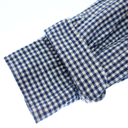 WAREHOUSE Long Sleeve Shirt Oxford Button Down Gingham Check 40 Men's Blue WAREHOUSE [AFB10] [Used] 