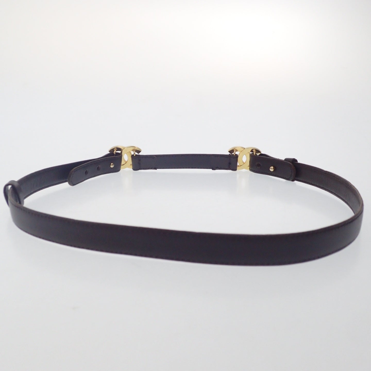 Good condition ◆ CHANEL leather belt here mark gold hardware CHANEL [AFI2] 