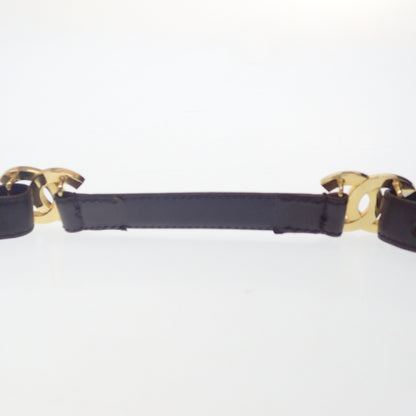 Good condition ◆ CHANEL leather belt here mark gold hardware CHANEL [AFI2] 