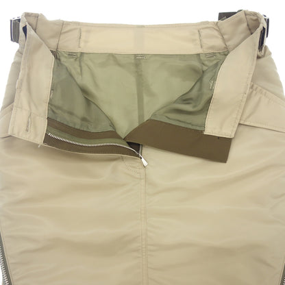 Good Condition ◆ Sacai 22SS Skirt NYLON TWILL MIX SKIRT Side Zip Ladies Beige x Green Size 3 22-05959 Sacai [AFB36] 