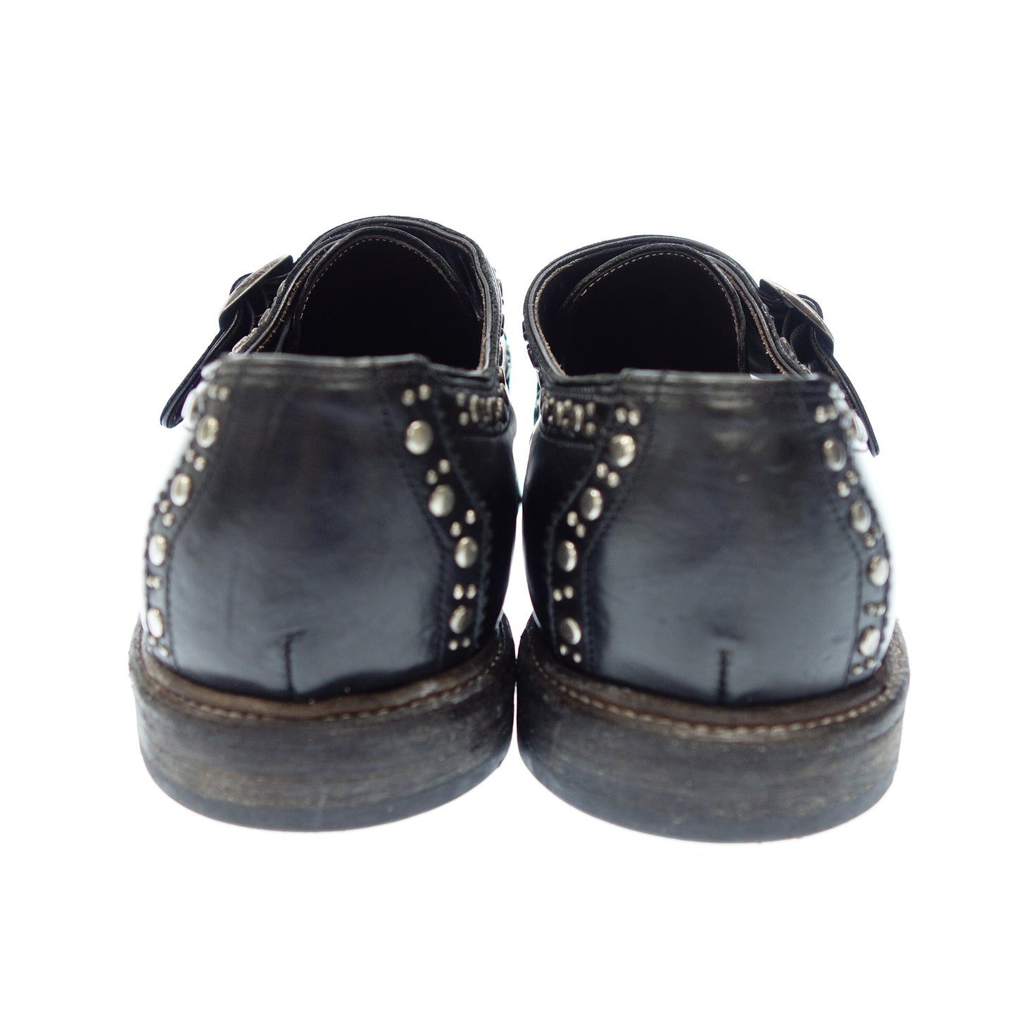 Good Condition◆Dolce &amp; Gabbana Leather Shoes Single Monk Studs Archive Men's Black Size 7.5 DOLCE &amp; GABBANA [AFC2] 