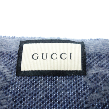 状况非常良好◆ Gucci 围巾 570603 流苏雪莉线 GG 图案蓝色 GUCCI [AFI20] 
