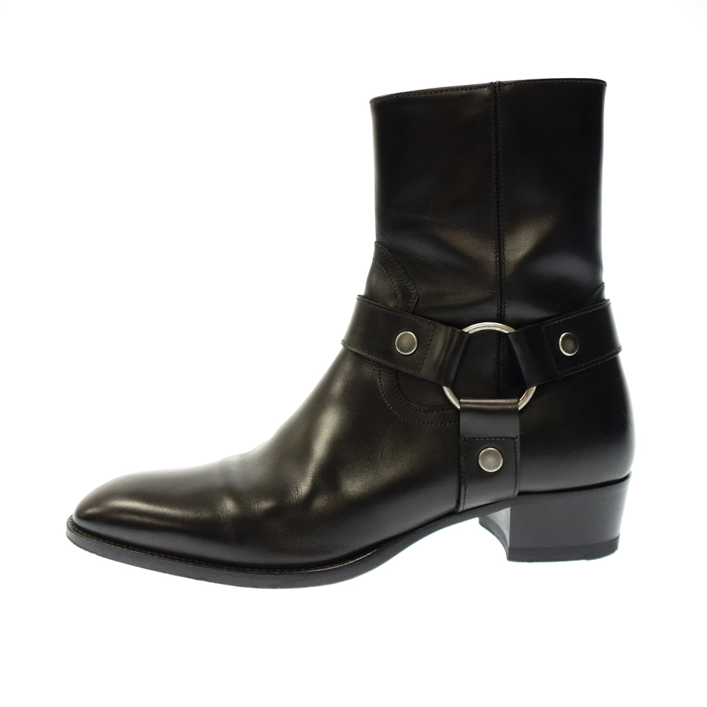 Good Condition◆Saint Laurent Boots Wyatt Harness 496880 Men's 39 Black SAINT LAURENT [AFD4] 
