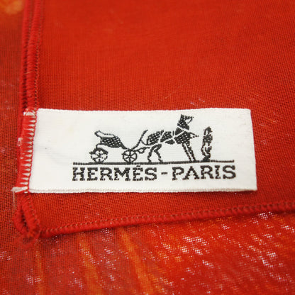Hermes Large Stole Shawl Scarf Cotton Red HERMES [AFI20] [Used] 