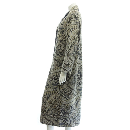 美品◆ミッソーニ ロングコート 総柄 レディース M マルチカラー MISSONI【AFA6】