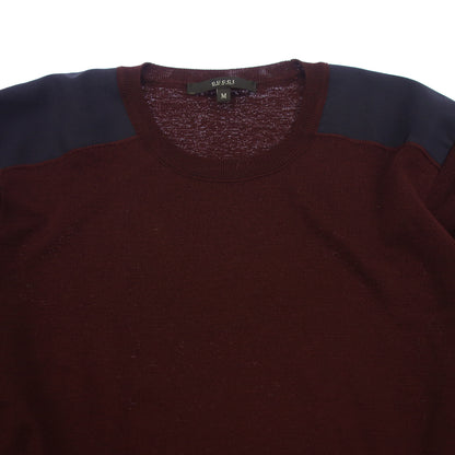 Good condition ◆ Gucci knit sweater wool switching GG embroidery 387720 Men's red size M GUCCI [AFB29] 