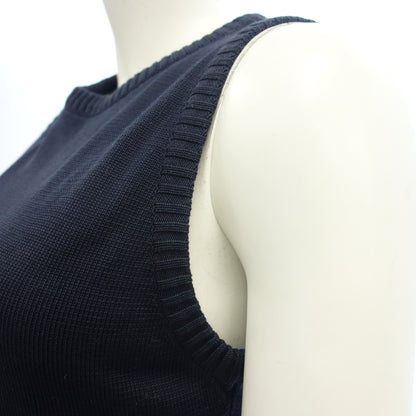 Used ◆Hermes knit dress sleeveless cotton ladies navy size 40 HERMES [AFB32] 