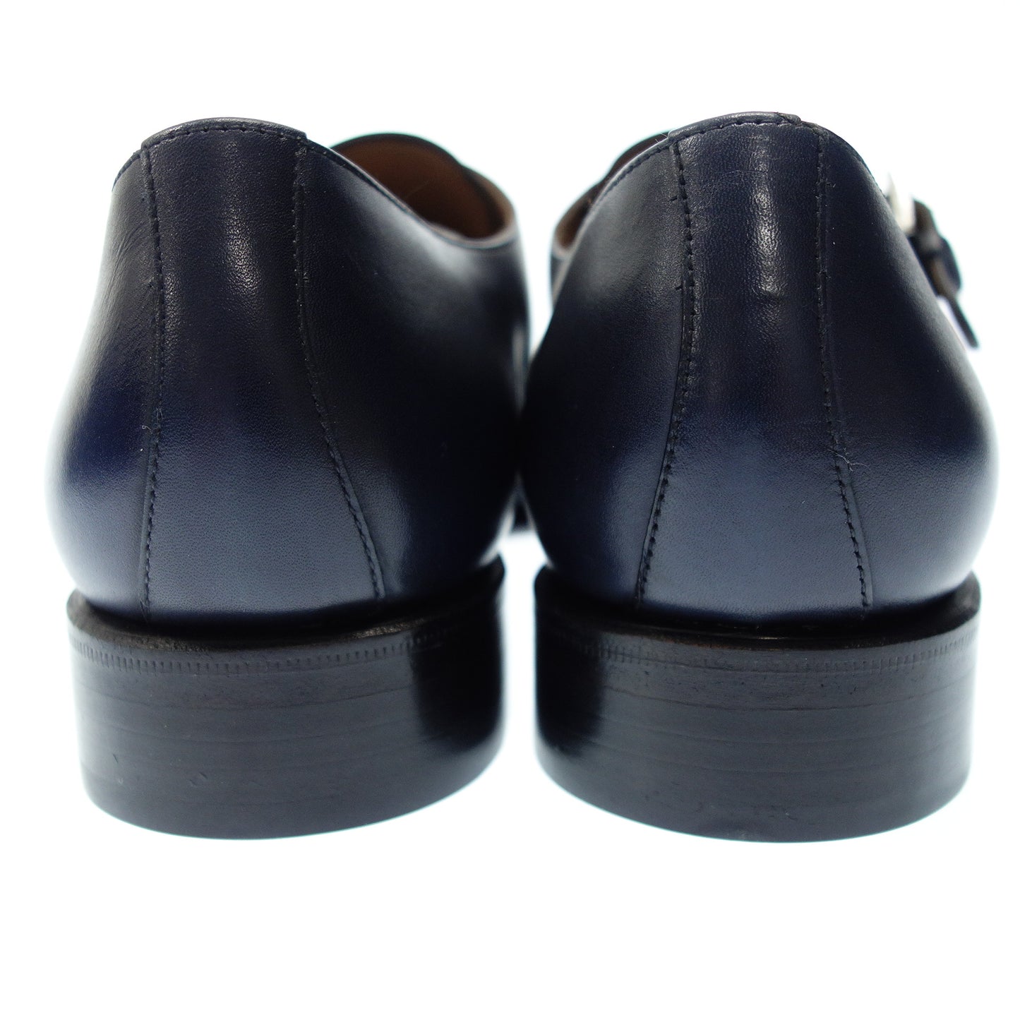 Like new◆YANKO Leather Shoes Double Monk 14453 Men's 8 Navy YANKO [AFD7] 