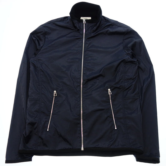 Very good condition ◆Hermes Serie Zip Up Blouson Fleece Lining Stretch Nylon Men's Dark Blue M HERMES [AFB13] 