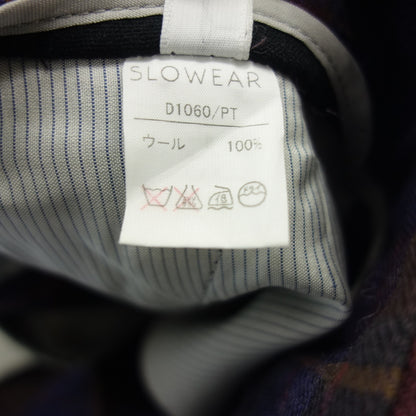 Very good condition◆Incotex slacks check wool men's purple 38 INCOTEX [AFB46] 