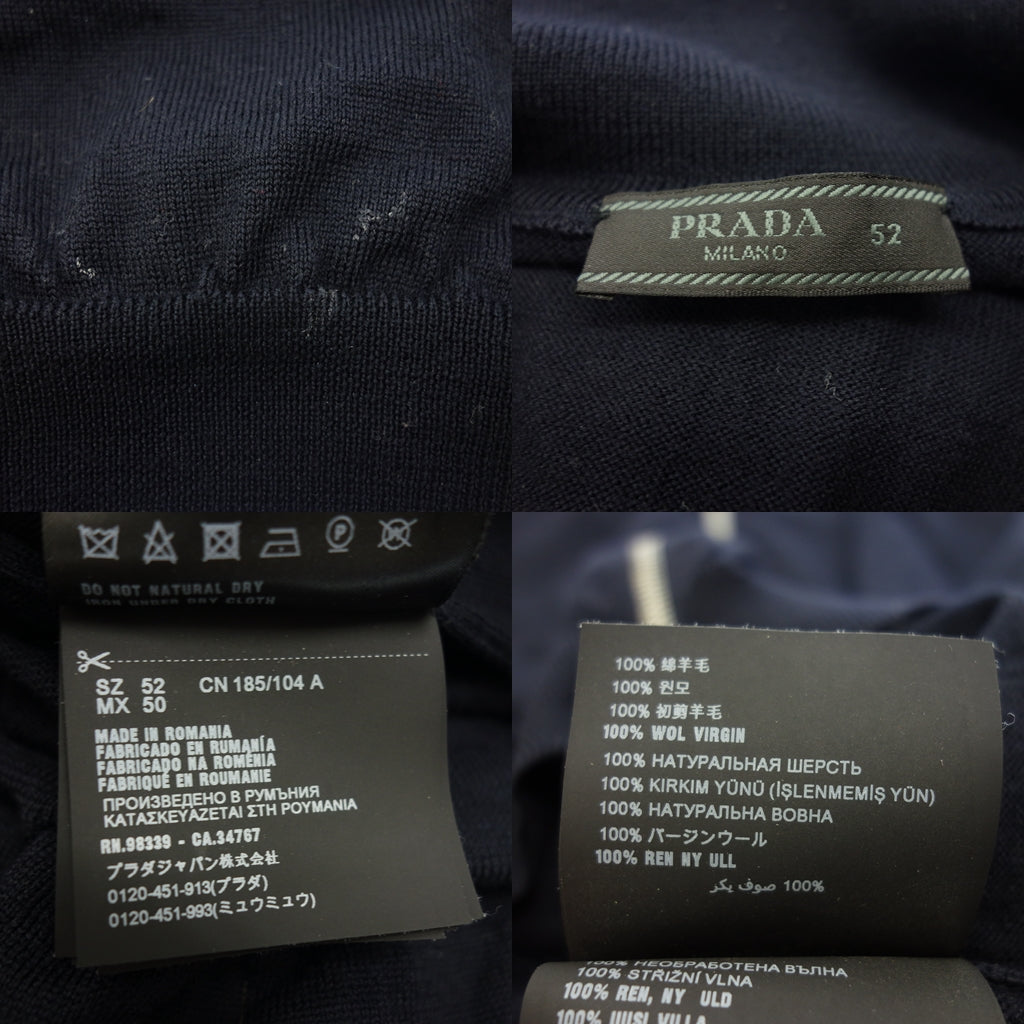 Used ◆Prada Driver's Knit Navy Size 52 Men's PRADA [AFB5] 