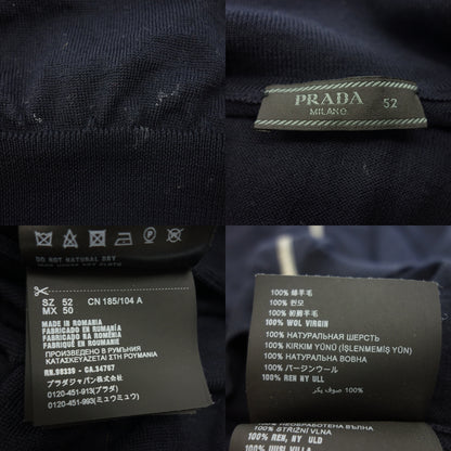 中古◆プラダ ドライバーズニット ネイビー サイズ52 メンズ PRADA【AFB5】