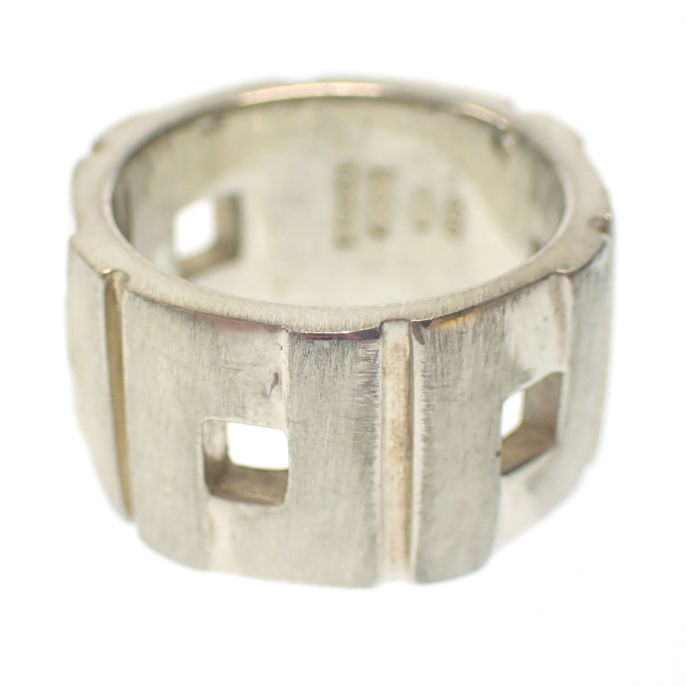 Good Condition◆Gucci Ring G Logo Wide SV925 Silver No. 15 GUCCI [AFI9] 