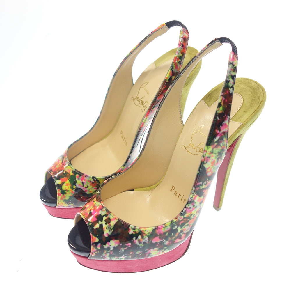 Used Christian Louboutin Patent Leather Heel Mule Ladies 35 Multicolor Christian Louboutin [AFC6] 