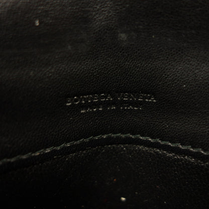 二手 ◆ Bottega Veneta 长钱包 圆形拉链 Intrecciato 皮革 黑色 BOTTEGAVENETA [AFI18] 