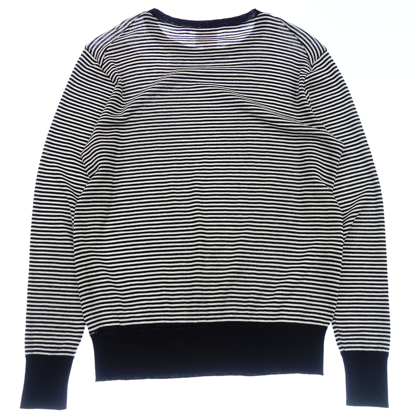 MAUCHAUFFEE Knit Sweater Mini Border Crew Neck Men's 2 Black/White AIME TRICOT by MAUCHAUFFEE [AFB41] [Used] 