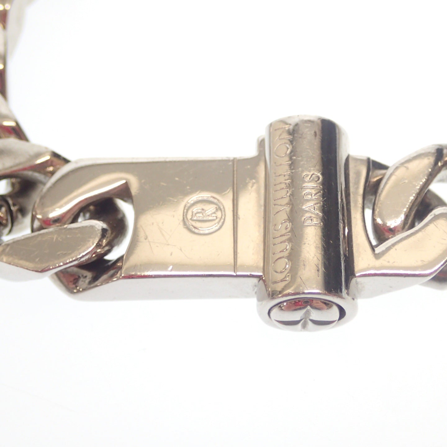 Used ◆Louis Vuitton LV chain links bracelet M68273 Size M Silver with box LOUIS VUITTON [AFI13] 