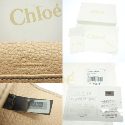 クロエ 長財布 レザー 青×ベージュ 箱 Chloe【AFI23】【中古】