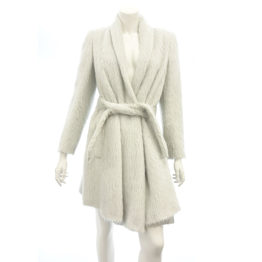 Very good condition ◆ Max Mara Belted Coat Alpaca Shaggy Women's Gray Size US4 MaxMara [AFA14] 