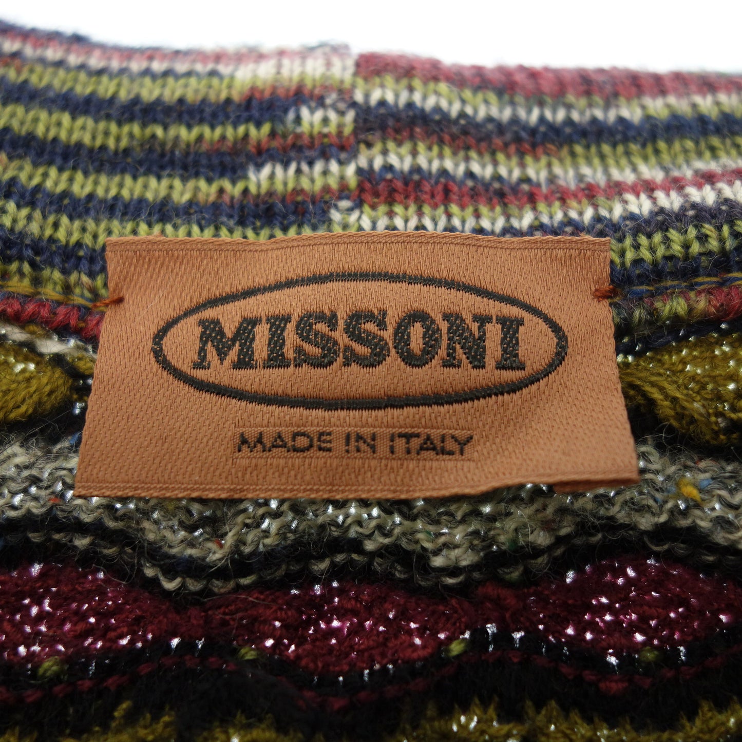 美品◆ミッソーニ ニットカーディガン 総柄 ケーブルニット メンズ マルチカラー 50 MISSONI【AFB52】