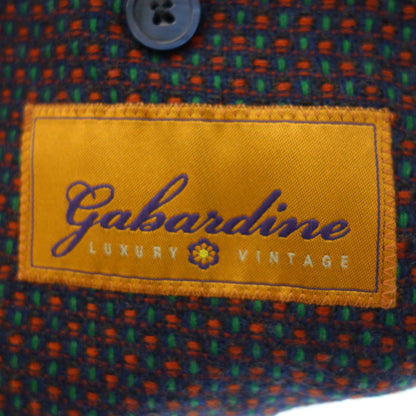 極美品◆ギャバジン テーラードジャケット 2Bシングル ウール混 メンズ マルチカラー 54 gabardine【AFB28】