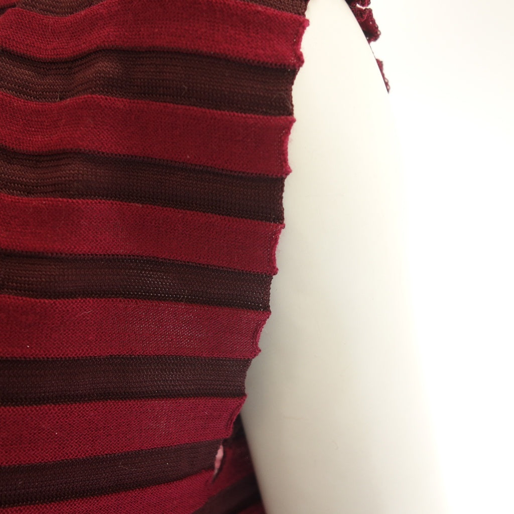 Good condition ◆ Pleats Please Issey Miyake Sleeveless Dress PP03KH752 20AW Border Ladies Red Size 3 PLEATS PLEASE ISSEY MIYAKE [AFB29] 