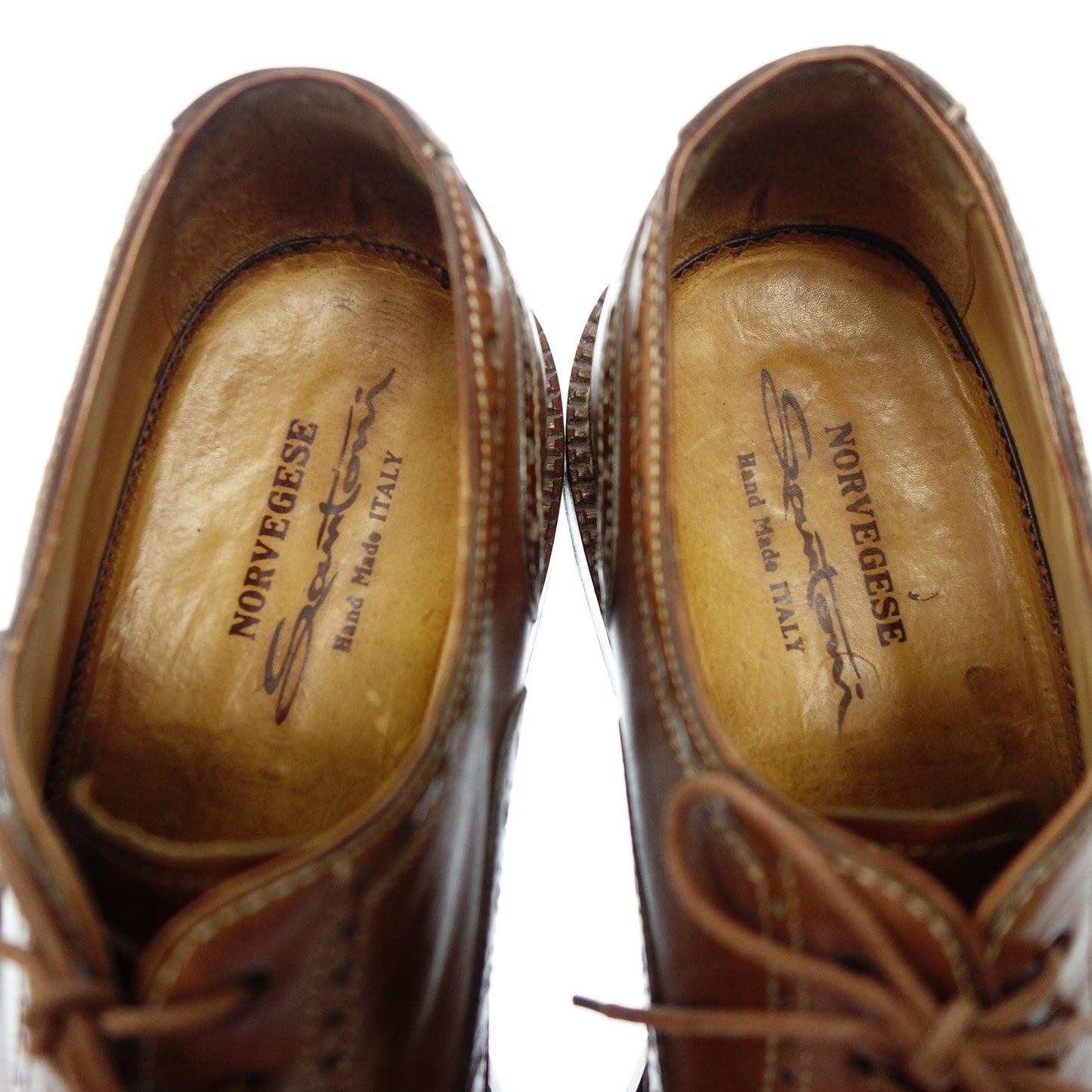 Good condition ◆ Santoni leather shoes full brogue 4116 Norbejese manufacturing method men's brown size 7.5 Santoni [LA] 