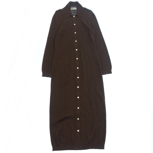 Good condition ◆Salvatore Ferragamo Long Knit Cardigan Women's Brown M Salvatore Ferragamo [AFB8] 