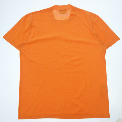 エルメス ニットTシャツ コットン Hロゴ S メンズ  オレンジ HERMES【AFB6】【中古】