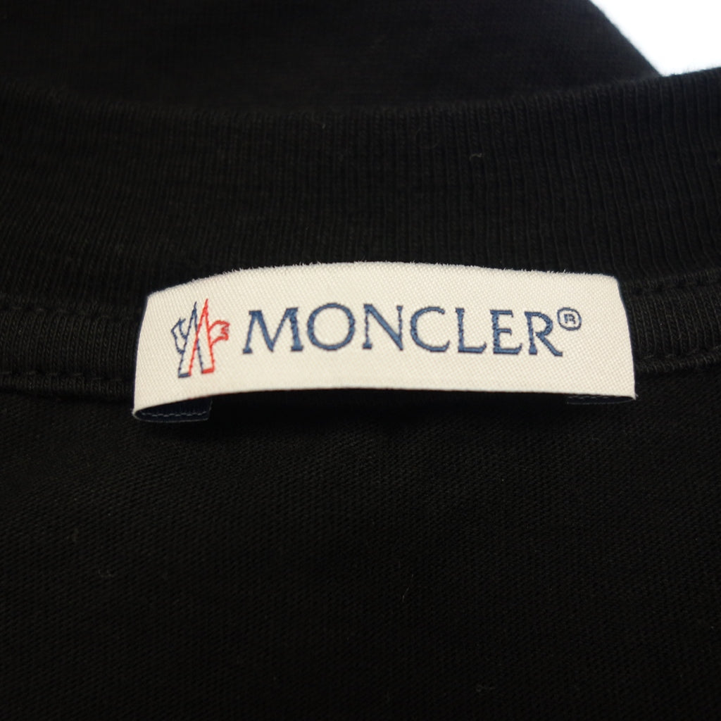 品相良好◆Moncler 徽标贴片 T 恤男式 M 号黑色 C-SCOM-22-63901 MONCLER [AFB48] 