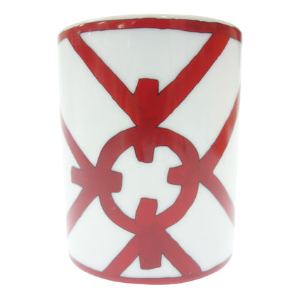 Like new◆Hermes Mug Gadalquivir Red x White Pottery with box HERMES [AFI23] 